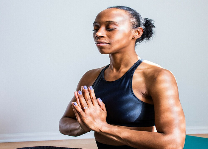 woman in a meditative pose