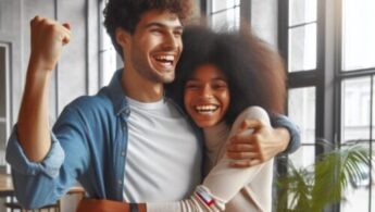A happy young black couple